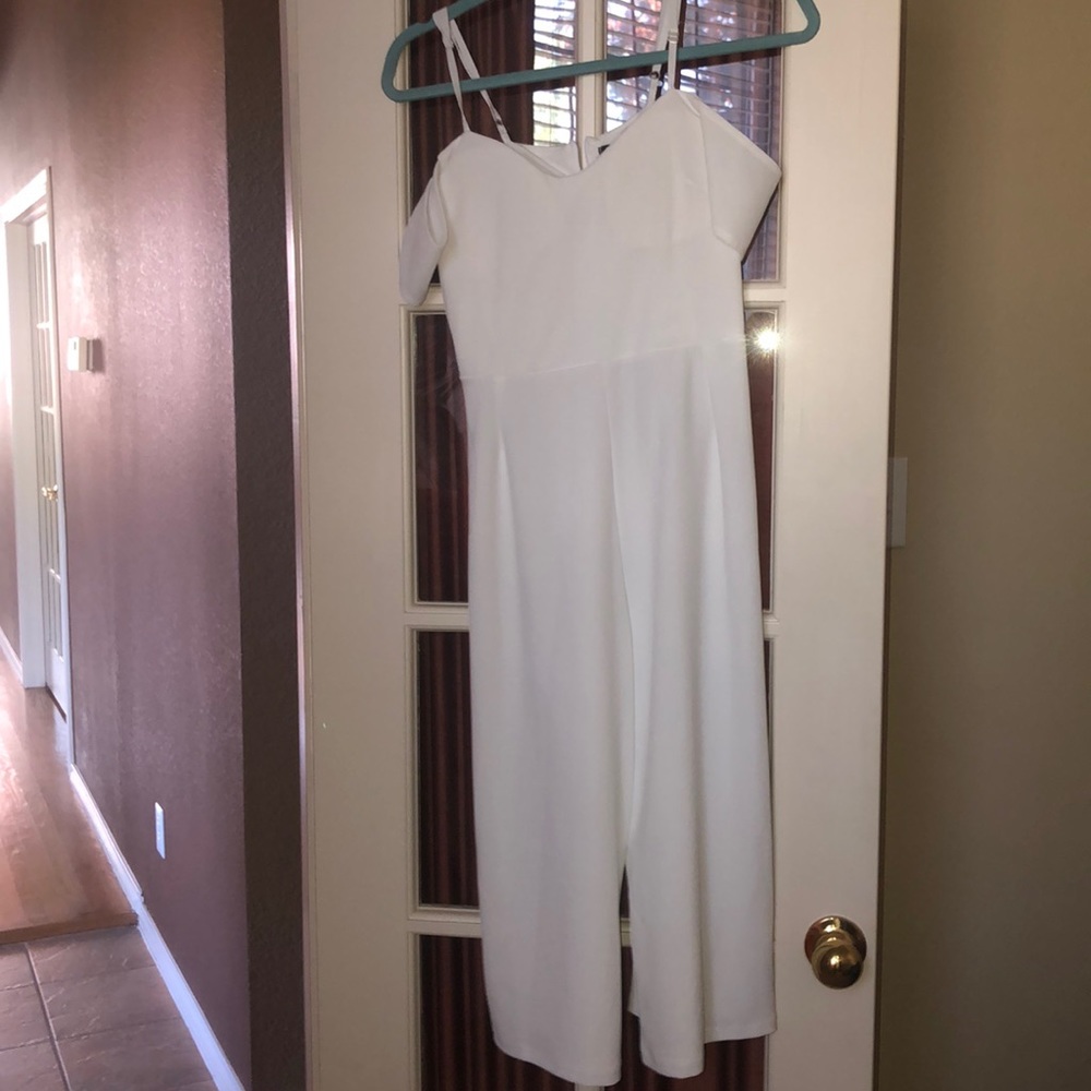 BooHoo off the Shoulder cropped jumpsuit